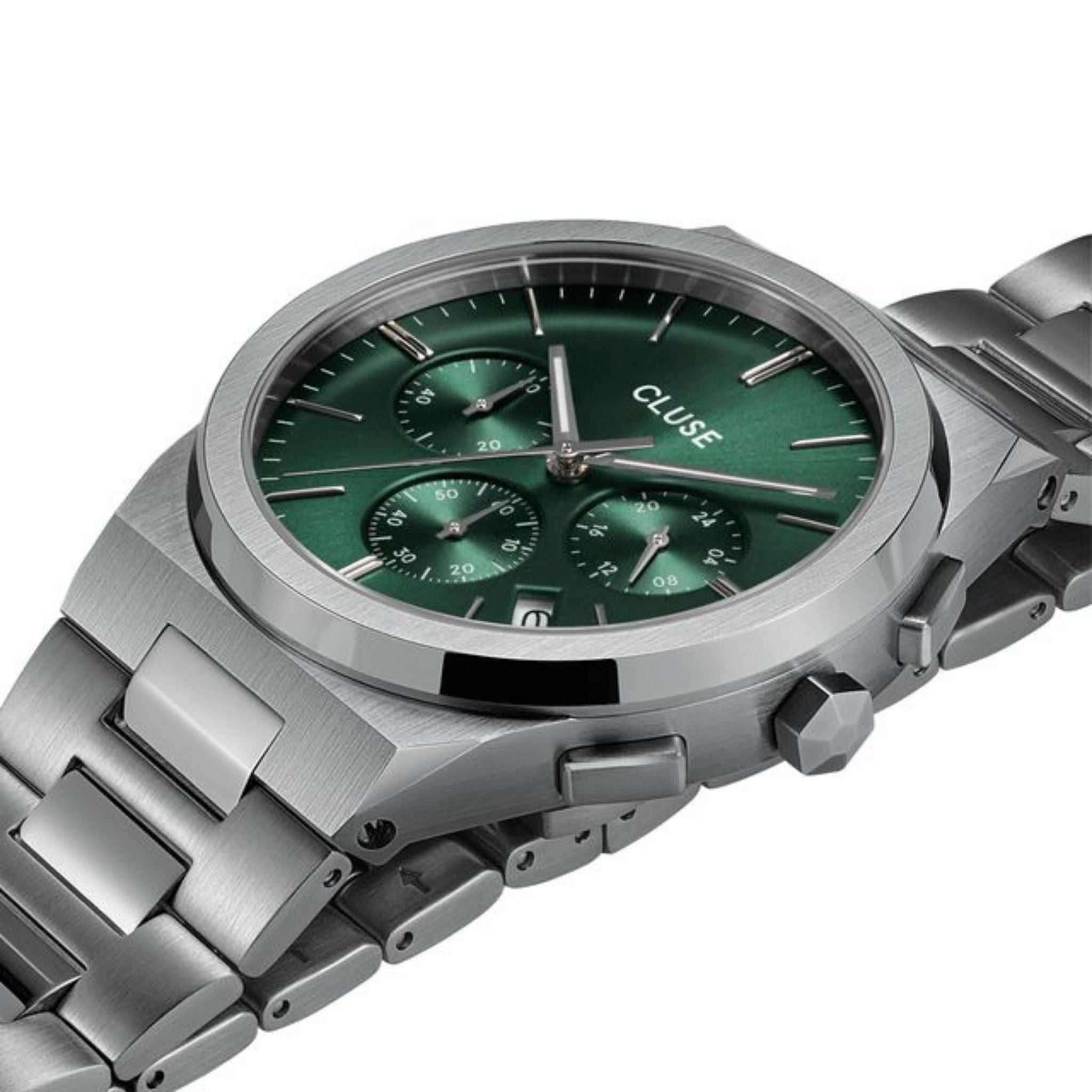 Cluse Vigoureux Chrono Steel Green Dial CW20803