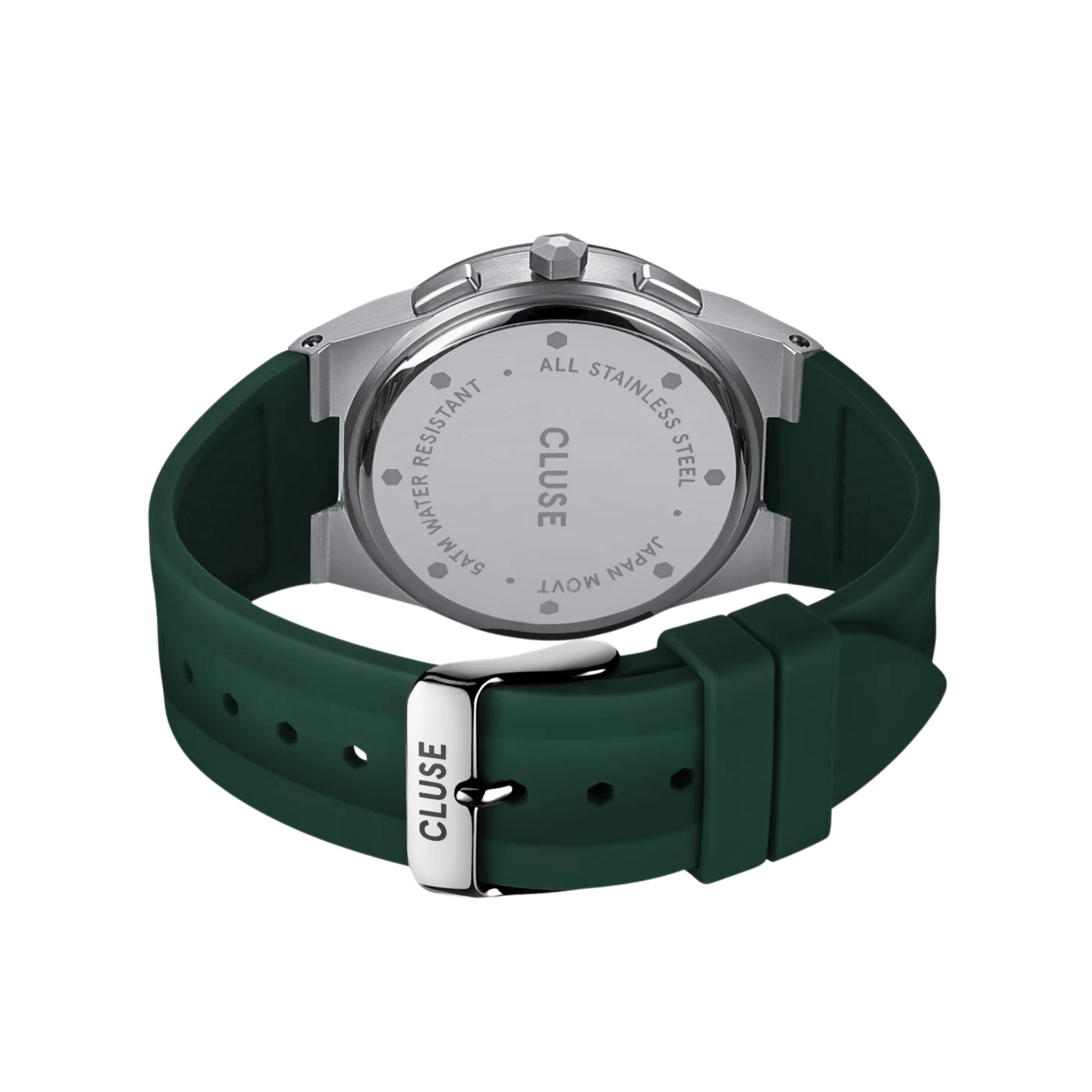 Cluse Vigoureux Chrono Silicone Watch, Green Dial CW20808