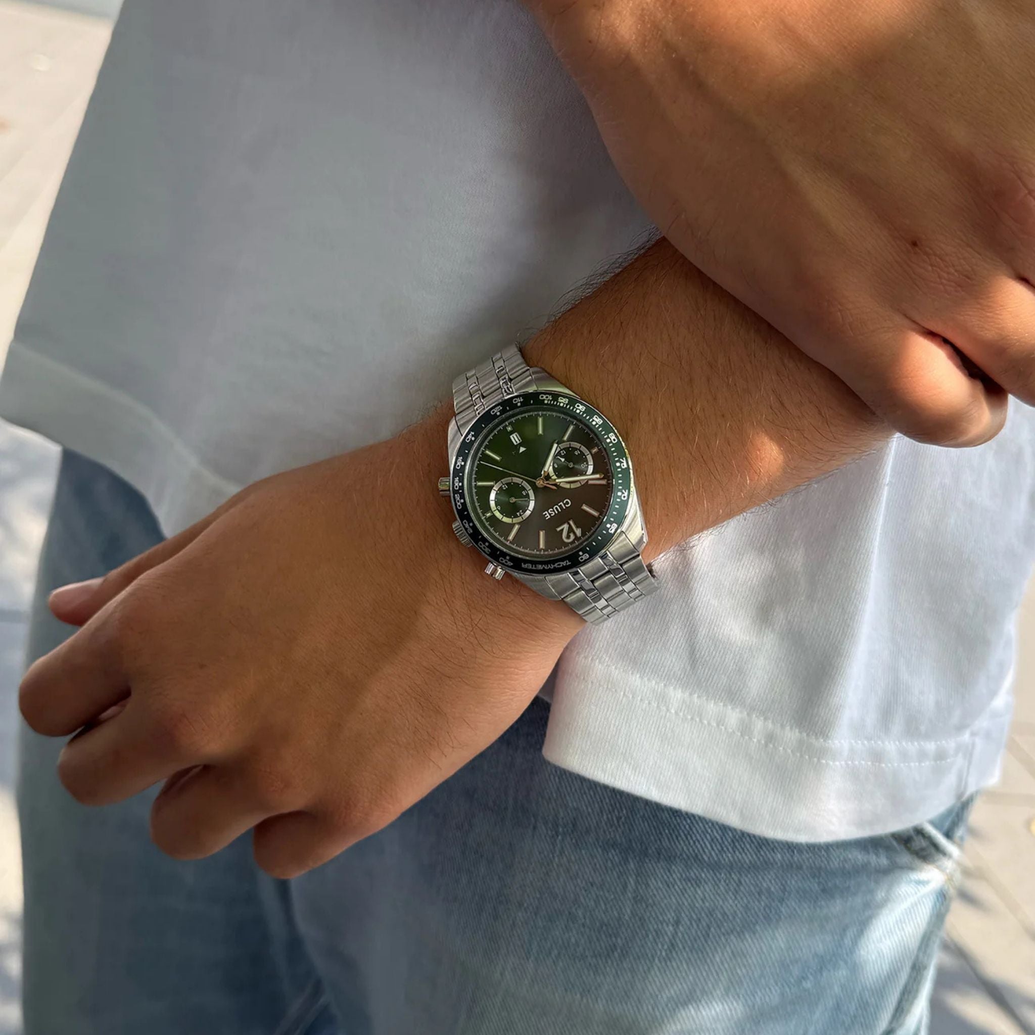 Cluse Aravis Dual Timer, Green Dial CW25602