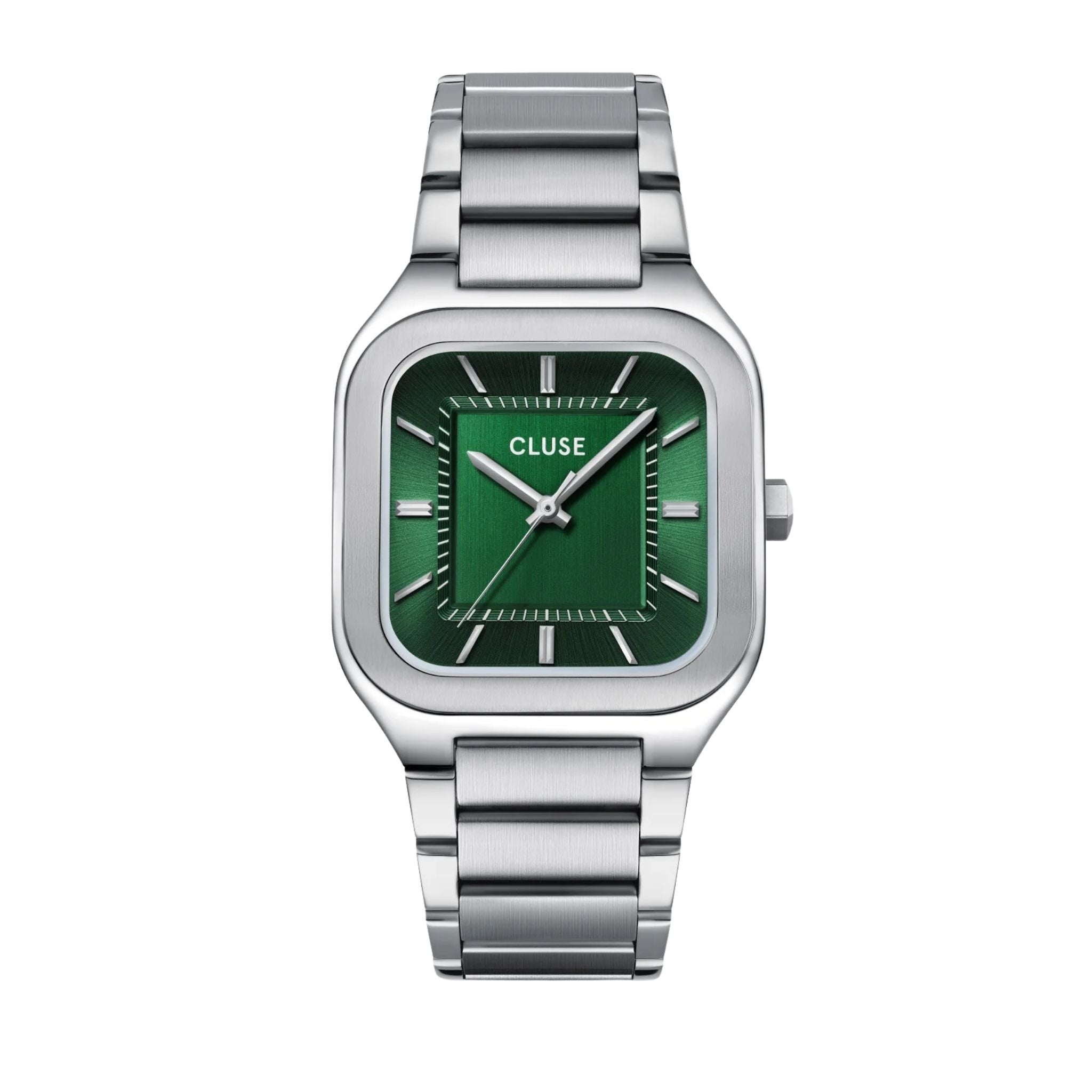 Cluse Quadrus Watch, Silver, Green Dial CW25702