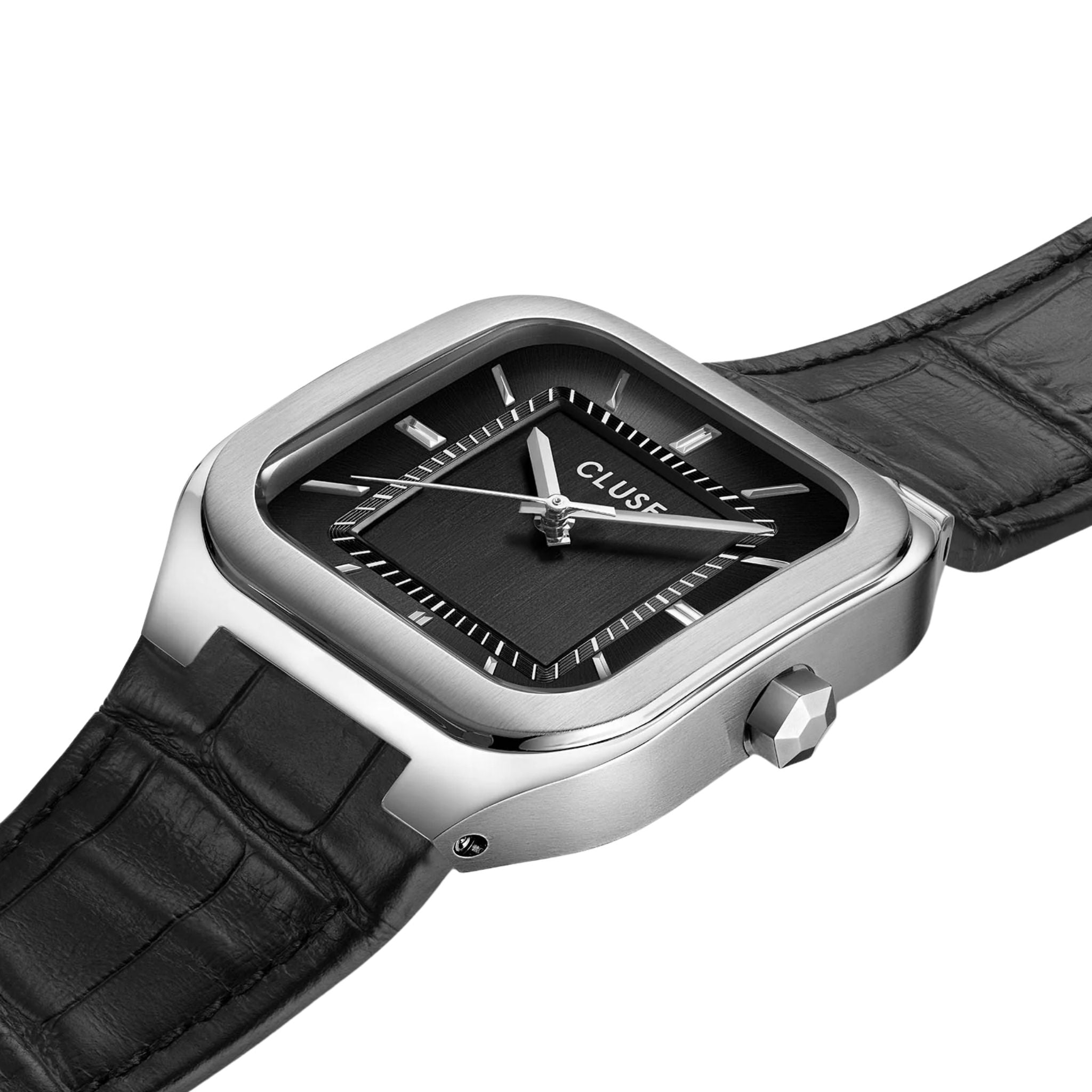 Cluse Quadrus Watch Leather, Black Dial CW25703