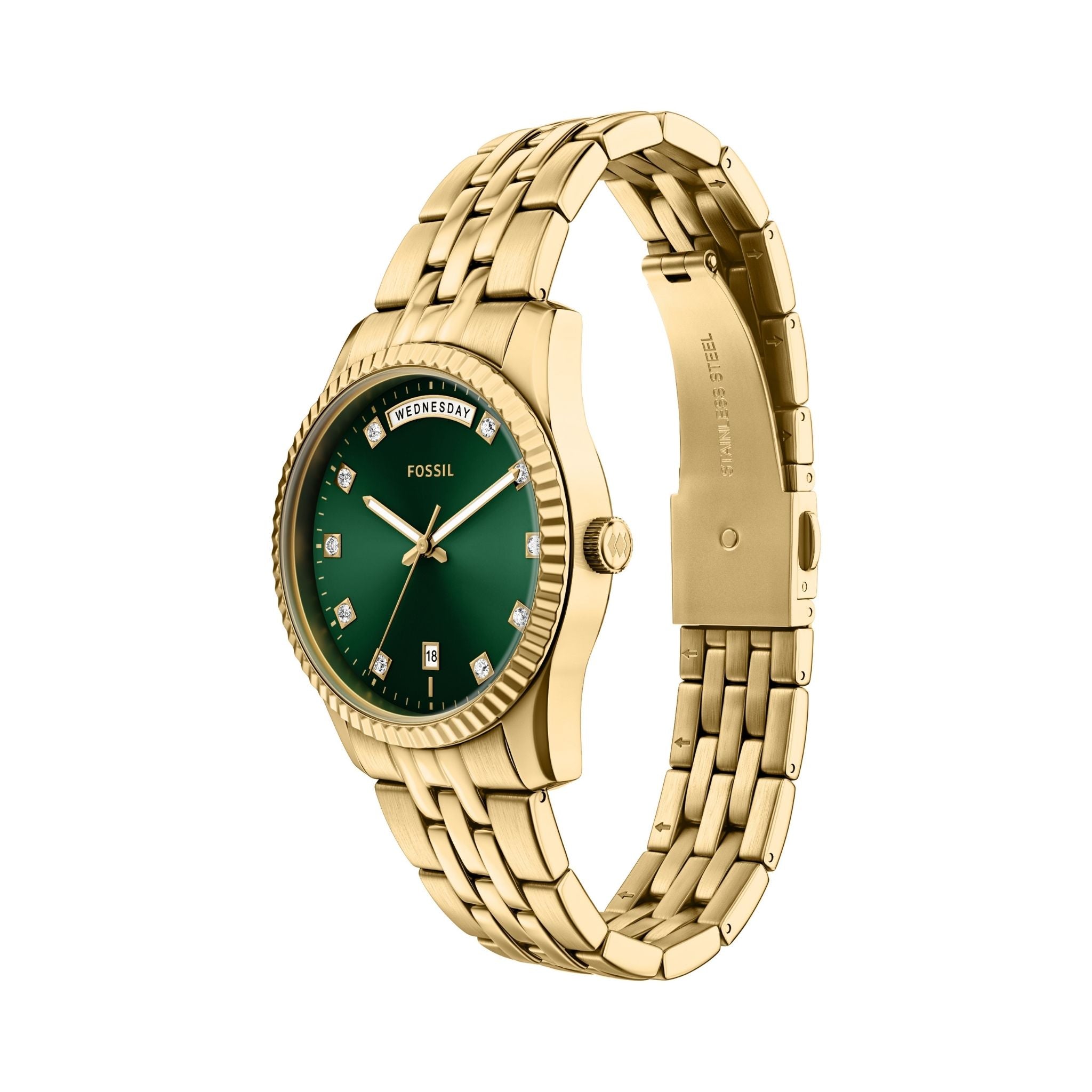 Fossil Scarlette Gold Green Dial ES5460