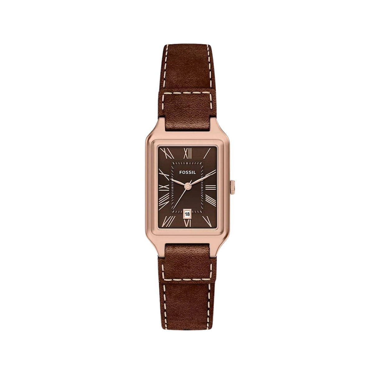 Fossil Raquel 23mm Date Brown Leather Watch ES5503