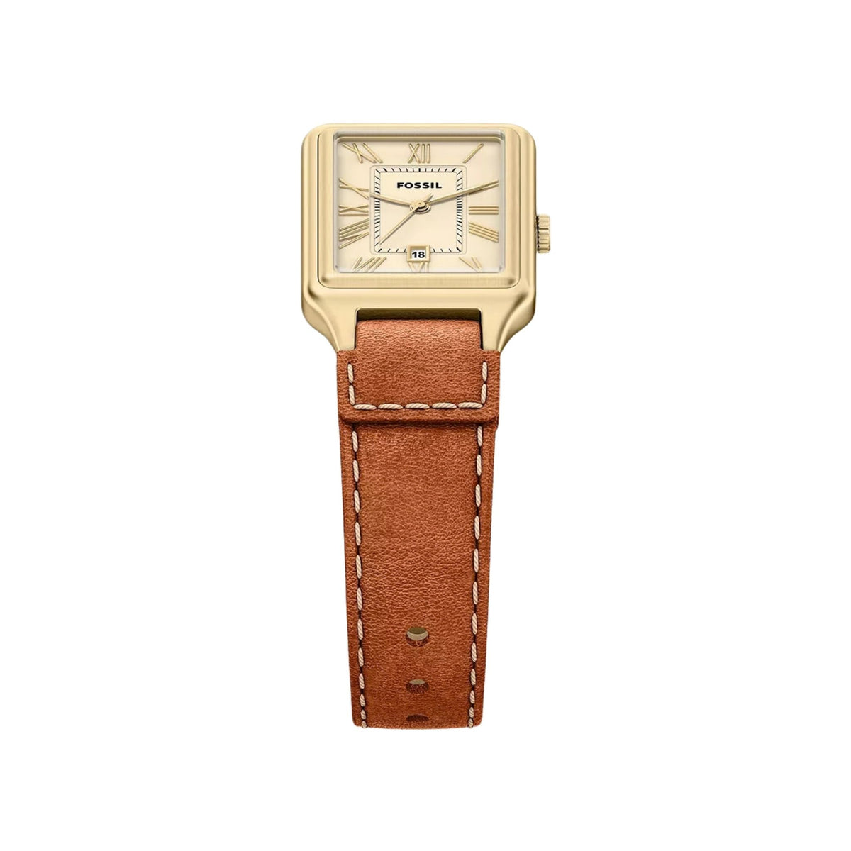 Fossil Raquel 23mm Date Medium Brown Leather Watch ES5504