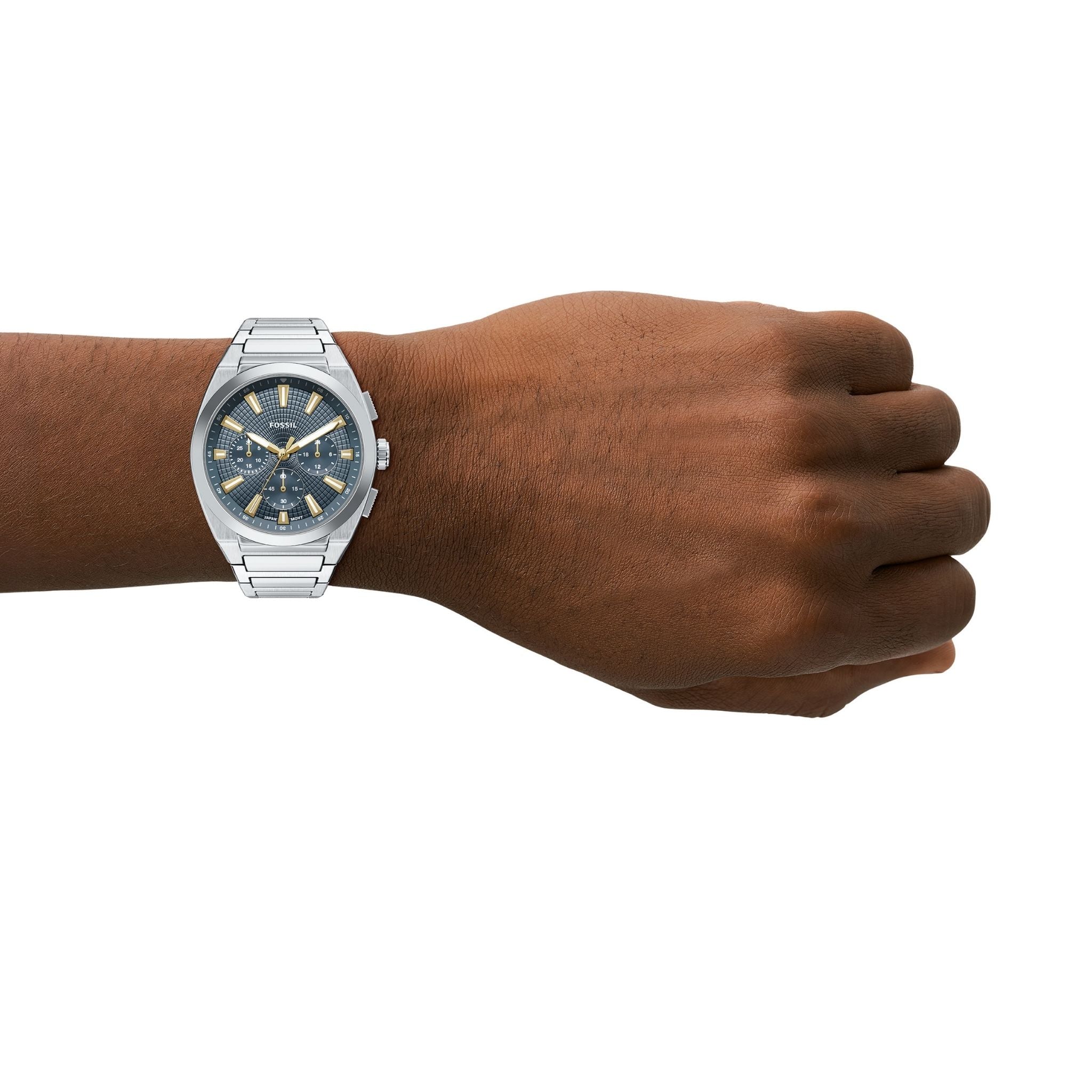 Fossil Everett Silver Blue Dial FS6154