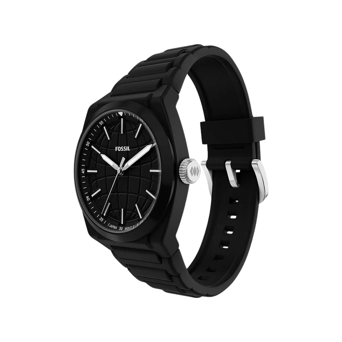 Fossil Everett Black Silicone Watch FS6175