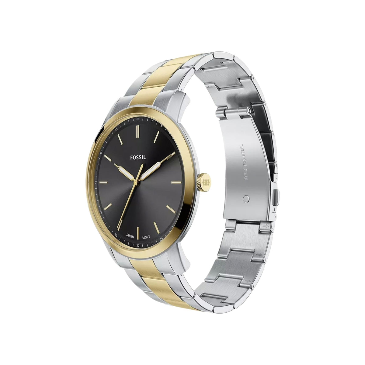 Fossil Minimalist 44mm Two-Tone Stainless Steel, Black FS6182