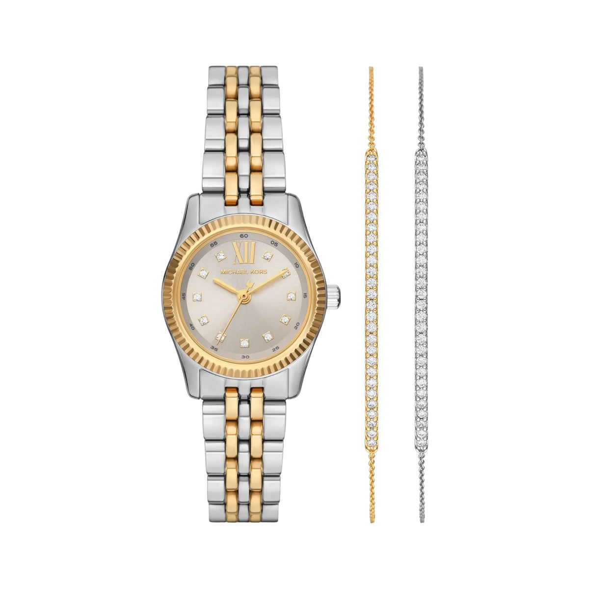 Michael Kors Lexington Pavé Two-Tone Watch and Slider Bracelet Gift Set MK4815SET