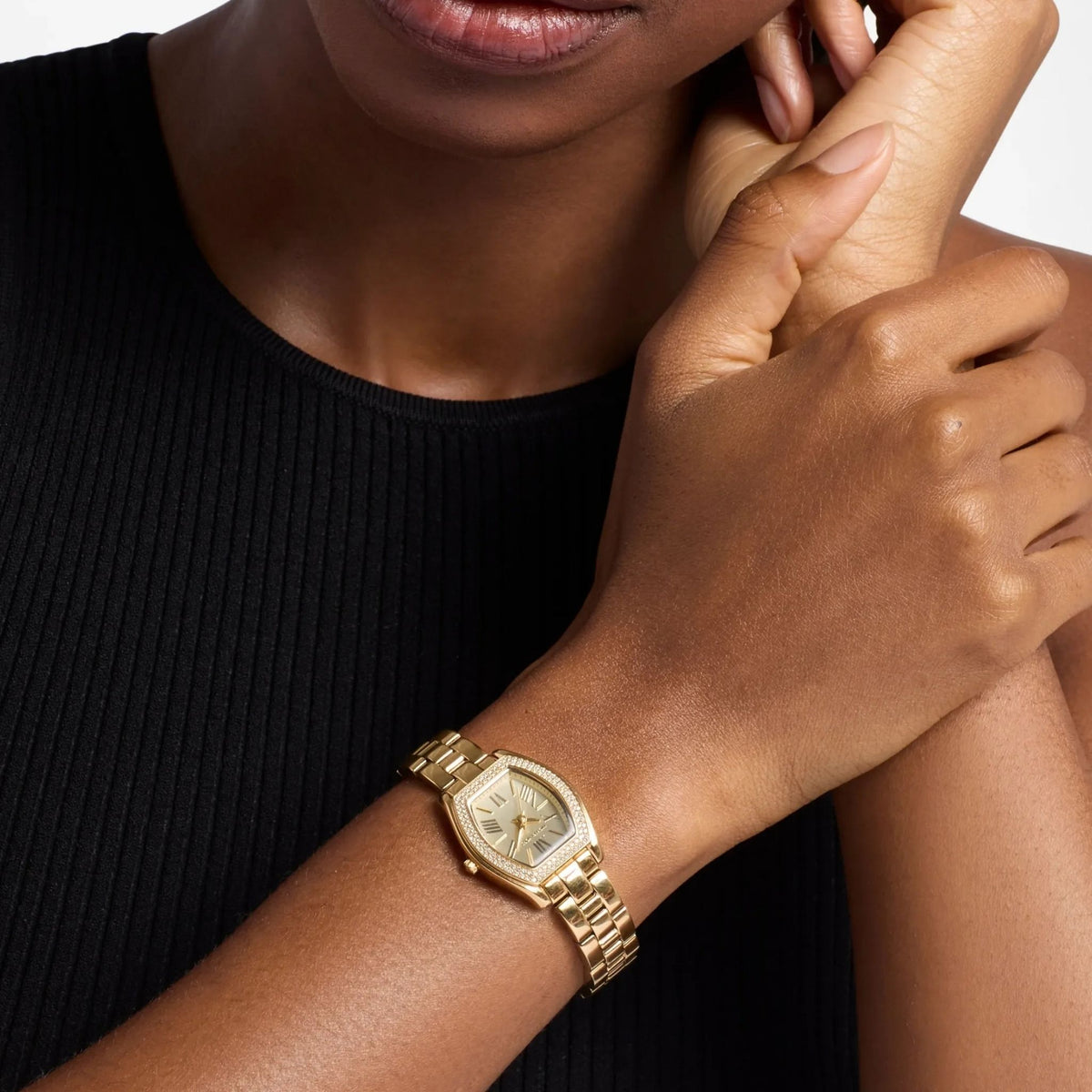 Michael Kors Petite Chelsea Pavé Gold-Tone Watch MK7618