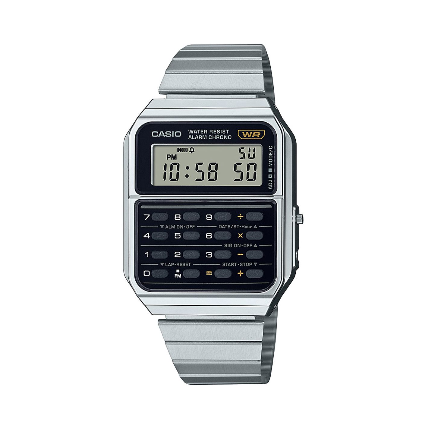 Silver Casio Calculator watch