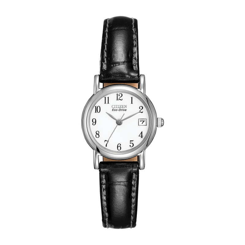 Citizen Classic EW1270-06A White Dial Brown Strap Ladies’ Watch EW1270-06A